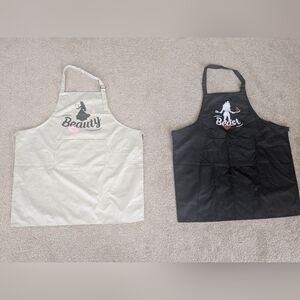 Beauty and The Beast Apron Set - Black and Cream